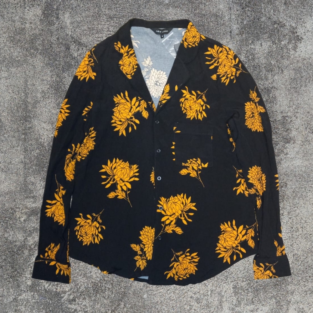 Black Floral Long Sleeve Blouse